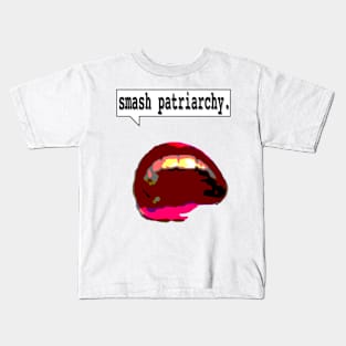 Lips saying "Smash Patriarchy" Alt. Kids T-Shirt